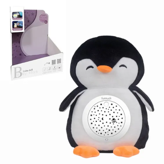 Lampă de noapte-proiector „Pinguin” cu efecte sonore și luminoase