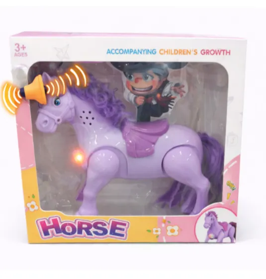 Cal săritor cu lumină și sunet, violet, cod 952675