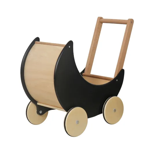 Căruț pentru păpuși din lemn, 40*30*48 cm, negru, W16E112E