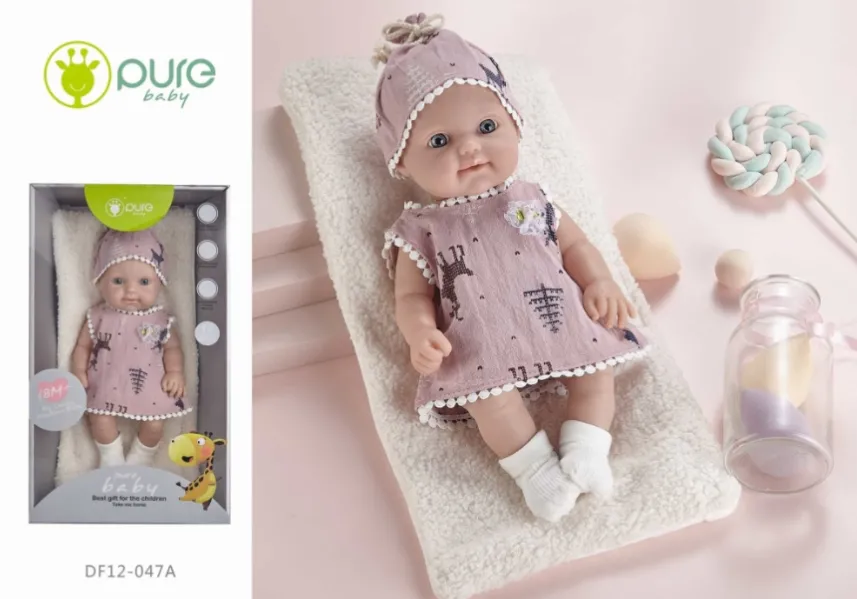 Păpușă din vinil „Pure Baby”, 30 cm, roz DF12-014A
