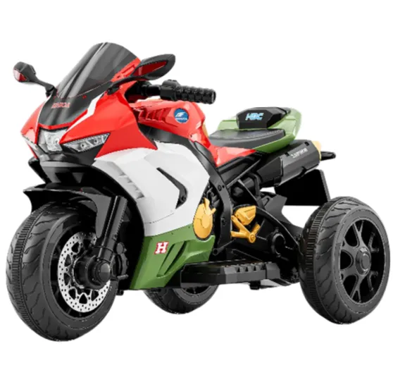 Motocicletă electrică pentru copii cu telecomandă, roșie-albă (67816)