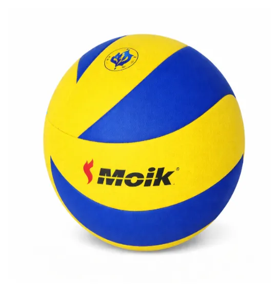 Minge de volei Size 5 PU Leather-Covered, galben-albastru, cod 2205D