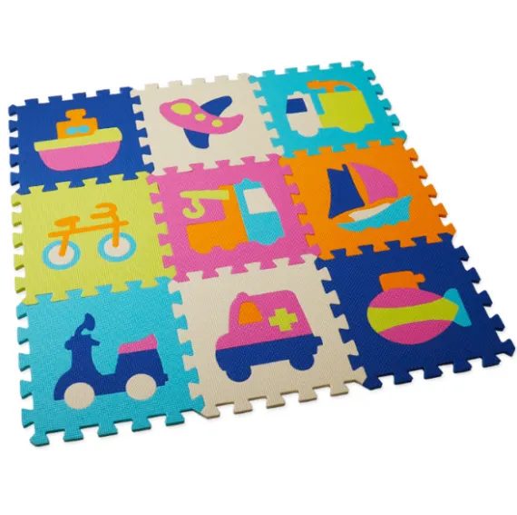 Covoraș-puzzle educativ „Mașinuțe și avione”, 9 elem.