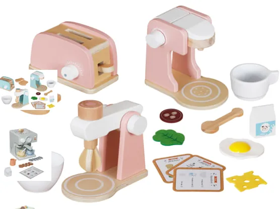 Set de jucării de bucătărie din lemn, roz W10D861B