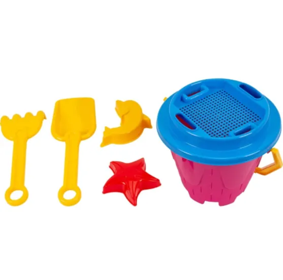 Set pentru nisip cu găletușă tip castel și accesorii, Technok (2278) Set pentru nisip cu găletușă tip castel și accesorii, Technok (2278)