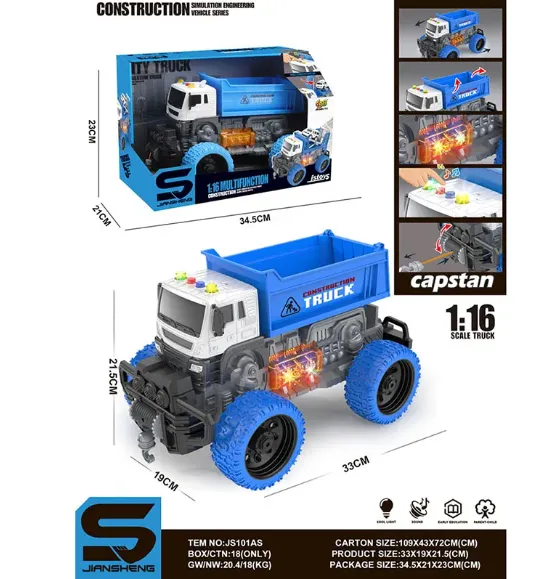 MASINA CAMION CU SUNET SI LUMINI (INSTRUCTIUNE IN ROMANA) 72074
