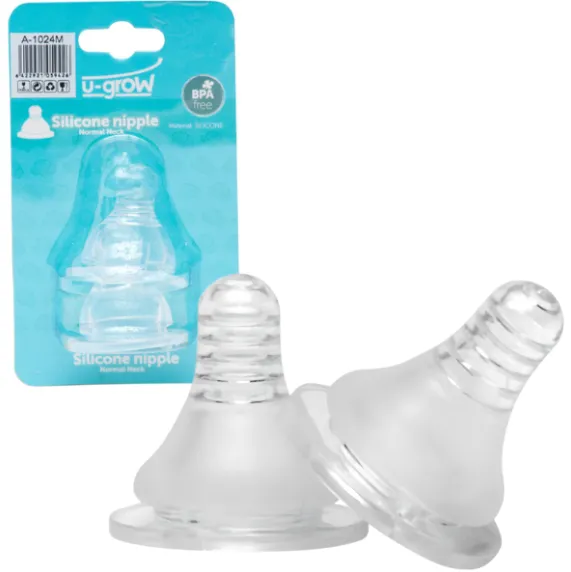 Set 2 tetine mate din silicon, dimensiunea M, 3-6 luni