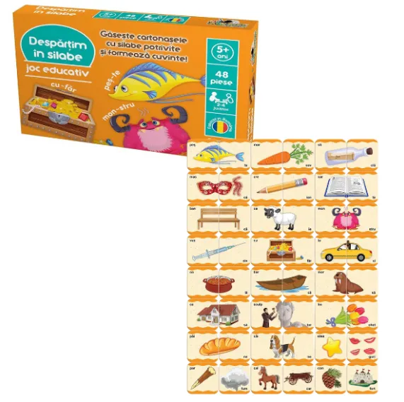 Joc educativ „Despărțim în silabe”, (ro)