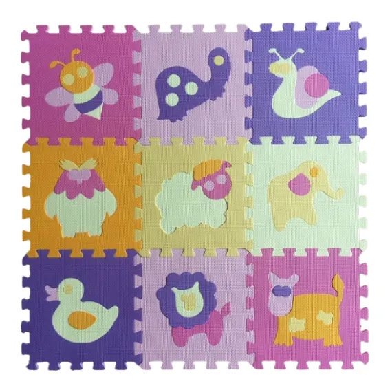 Covoraș-puzzle educativ „Animale”, 9 elem.