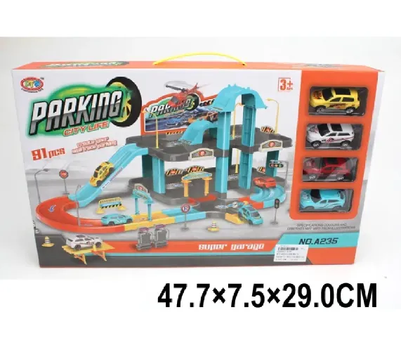 Parcare in set cu 4 masinute