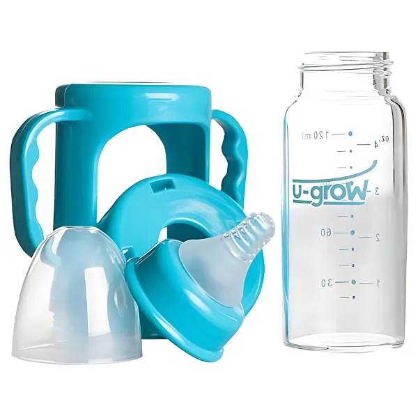 Biberon cu protectie, sticla, 120 ml