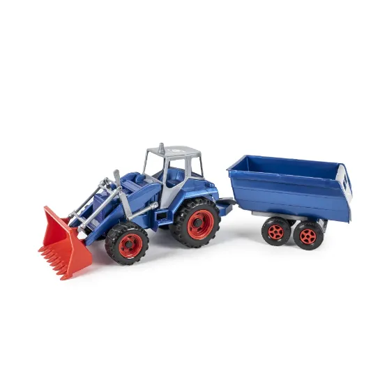 Tractor cu cupă și remorcă pentru copii, 3 culori, Orion (242)