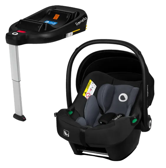 Set scoică auto 40-87 cm și baza Isofix (I-Size) Lionelo Astrid Black Grey