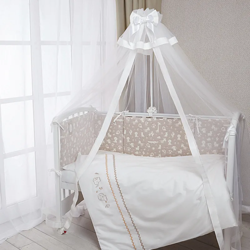 Lenjerie de pat pentru copii Perina Toys (TC6-02.4) Animăluțe bej