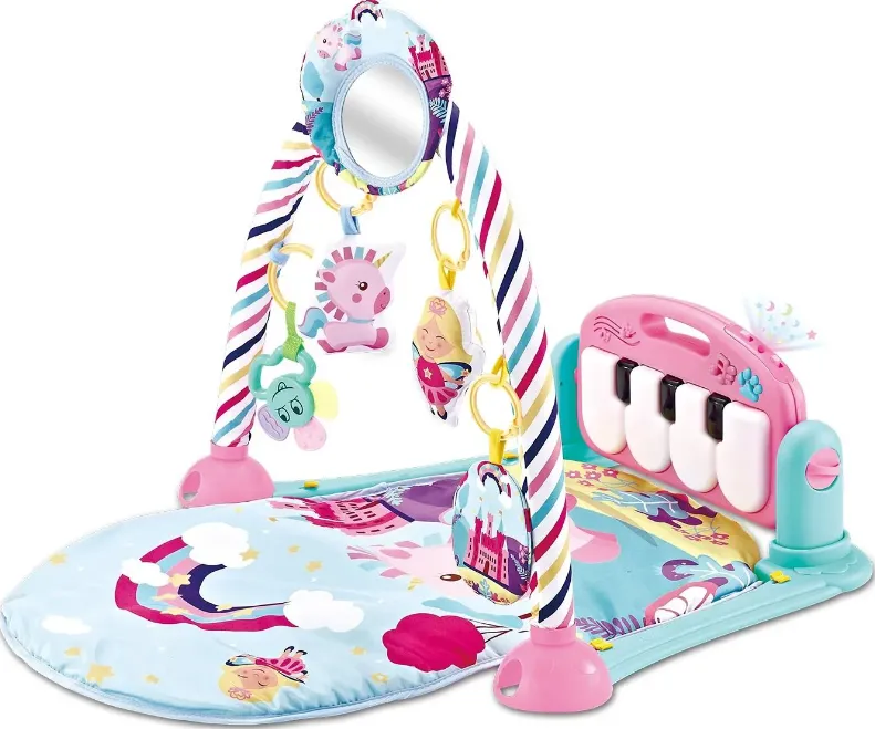 Covoraş pentru copii Kikkaboo Piano Rainbow Pink, 80x50х40 cm