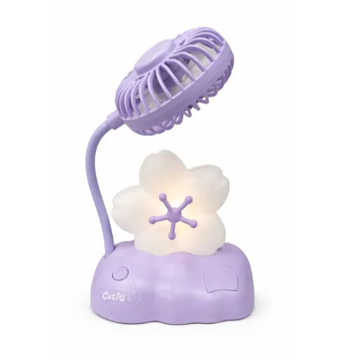 Lampă de veghe portabilă cu ventilator, mov, cod 990161