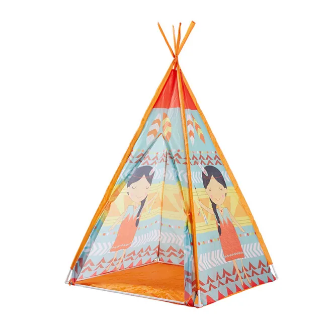 Cort de joaca p/u copii 100x100x165, albastru /orange