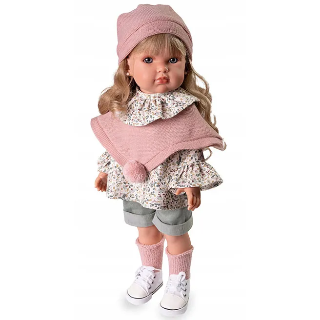 Păpușa Bella în poncho 45 cm, cod 1178D