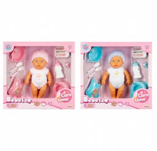 Păpușa BEBELOU CARE TIME CRY & LAUGH 2 AST.32CM., S00003823