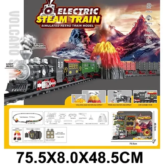 Cale ferata pe baterii cu sunete si fum