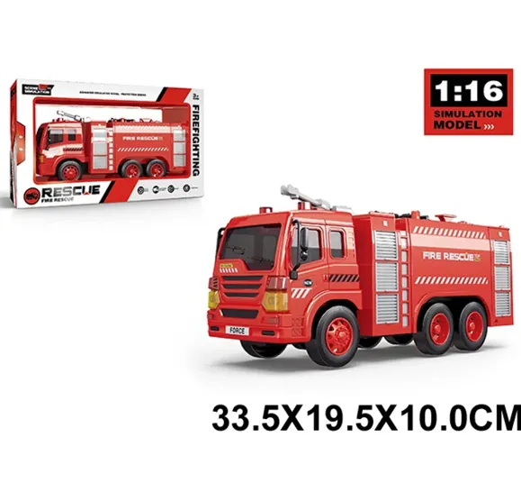 Masina pentru pompieri cu inertie,cu sunete si lumini,cu pompa de apa