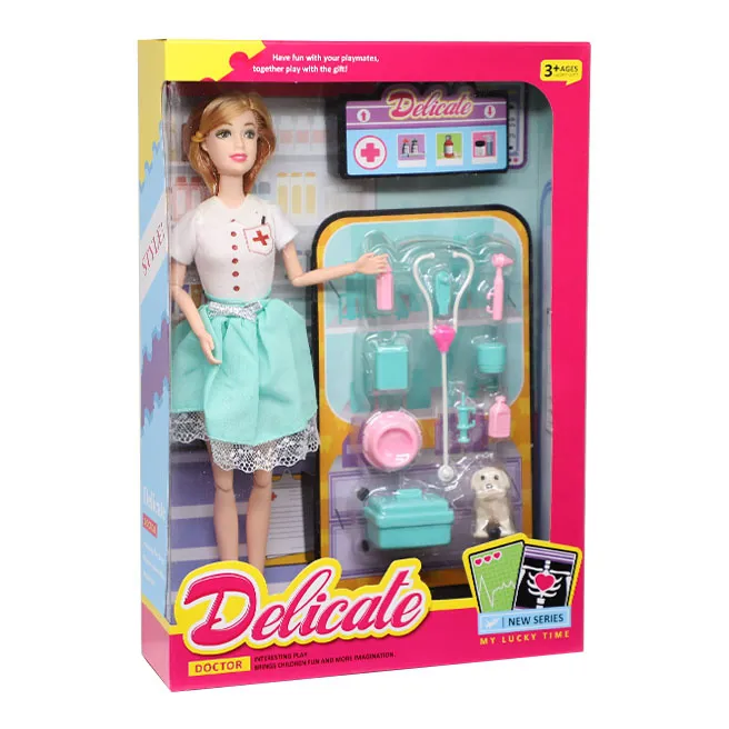 Păpușa „Medic veterinar”, într-o fustă turcoaz, cod 880260