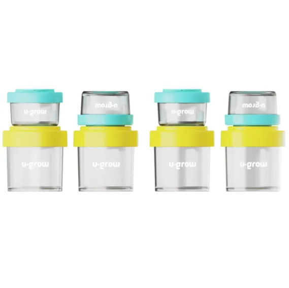 Set 8 recipiente cu capac pentru stocarea hranei copiilor, 4×80 ml + 4×220 ml