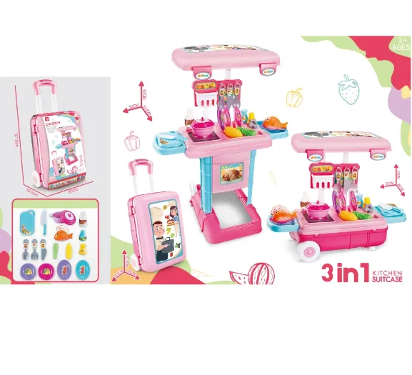 Set bucatarie cu sunete si lumini in valiza