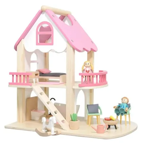 Casa de papusi portabila din lemn S06A001