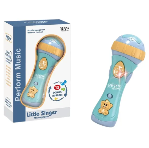 Microfon muzical pentru copii cu efecte luminoase – 12 melodii