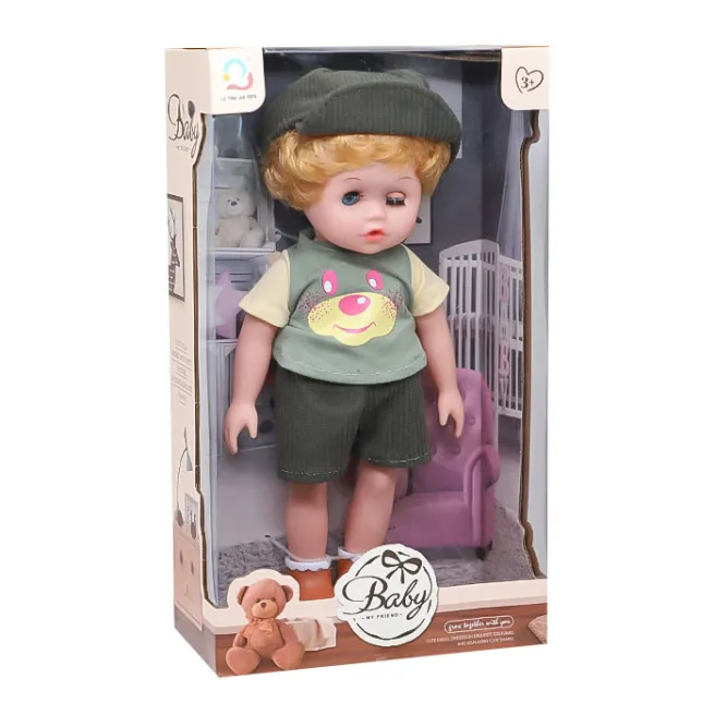 Păpușă în haine de vara și șapcă, 34 cm, cod 852051