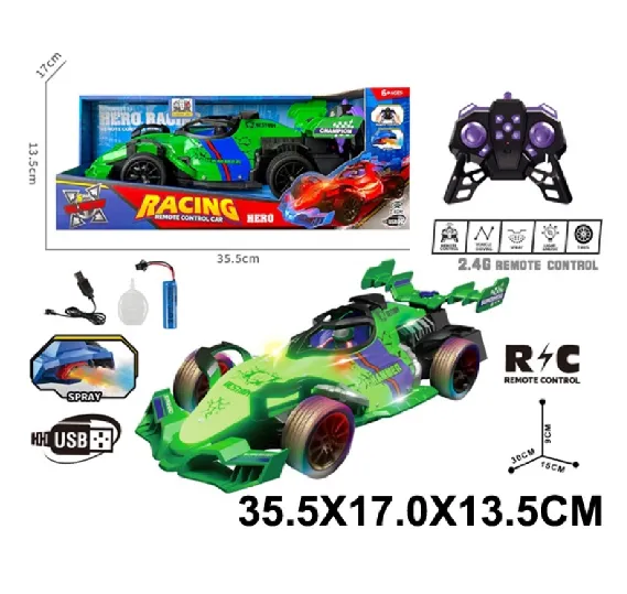 Masina cu radiocomanda cu incarcator,cu lumini si spray