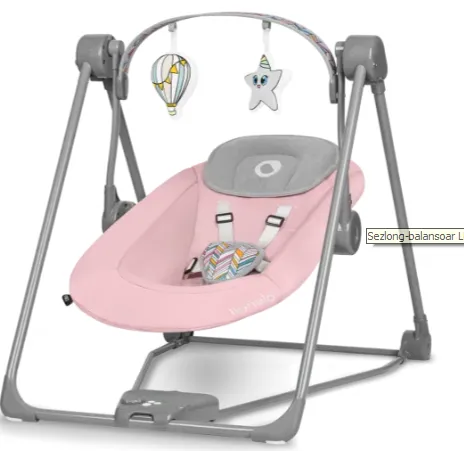 Sezlong-balansoar Lionelo Otto Cozy Pink Baby