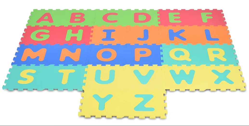 Covoraş pentru copii Moni Puzzle Alphabet Multicolor, 32x32 cm, 26 buc.