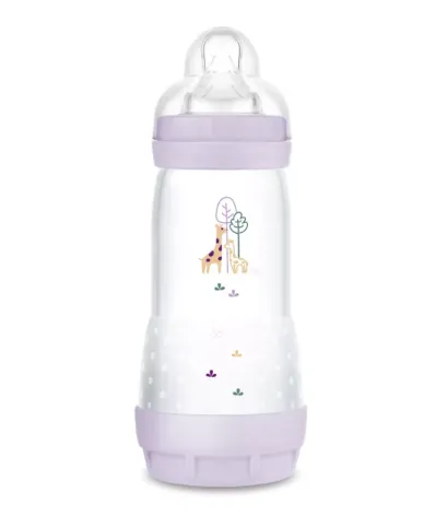 Biberon cu sistem anti-colic din plastic MAM Perfect Start Planet Love Girl, 320 ml