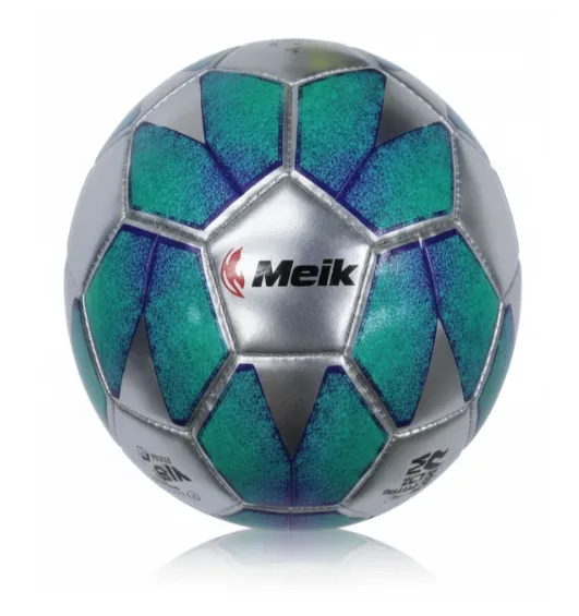 Minge de fotbal Size 5 TPU Machine-Stitched 7, verde cu argint, cod 2196D