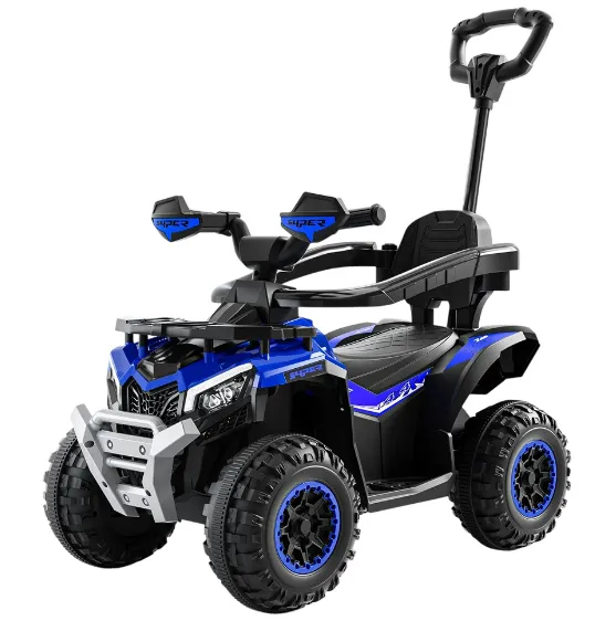 ATV electric pentru copii cu mâner parental, muzică și lumini, design modern, albastru (364193)