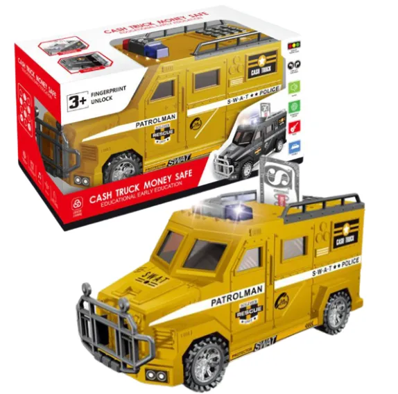 Pușculiță electronică „Mașină-seif”, galbenă