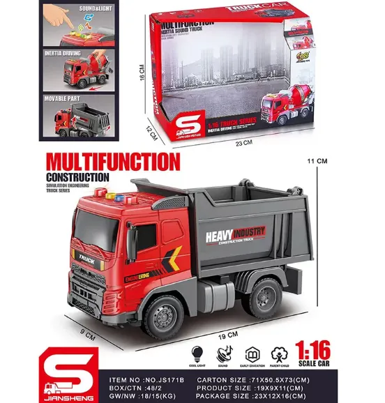 MASINA CAMION CU SUNET SI LUMINI (INSTRUCTIUNE IN ROMANA) 72126