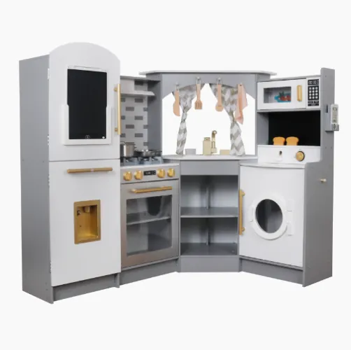 Bucătărie din lemn cu accesorii și funcții, 134*80*99cm, gri, W10C933C