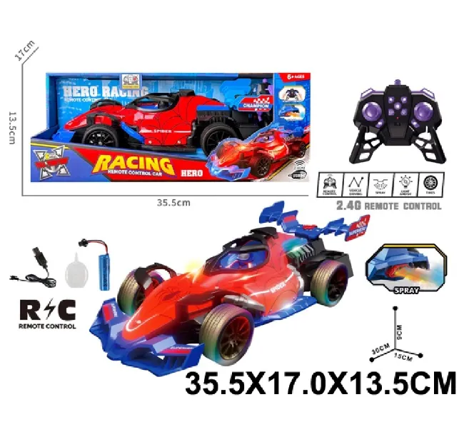 Masina cu radiocomanda cu incarcator,cu lumini si spray