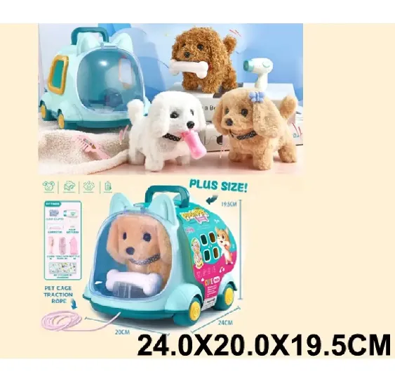 Catelus pe baterii,merge si latra