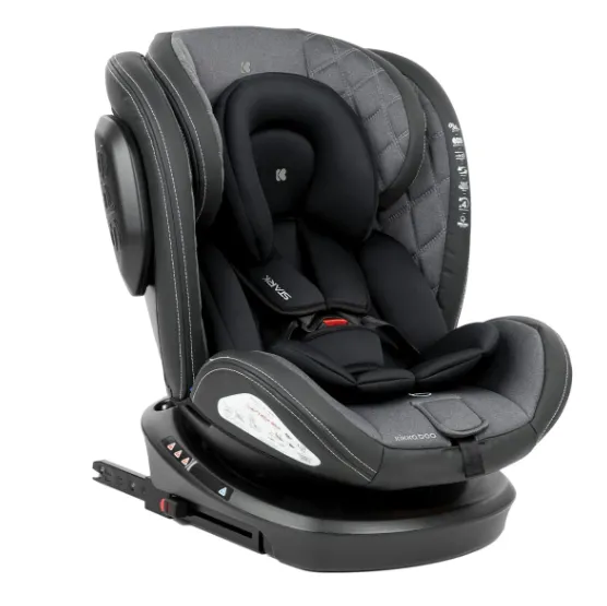 Scaun auto 0-36kg Isofix KikkaBoo Stark Dark Grey, rotativ 360