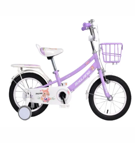 Bicicletă pentru copii cu 4 roți, 18 inch, violet, cod 2297D