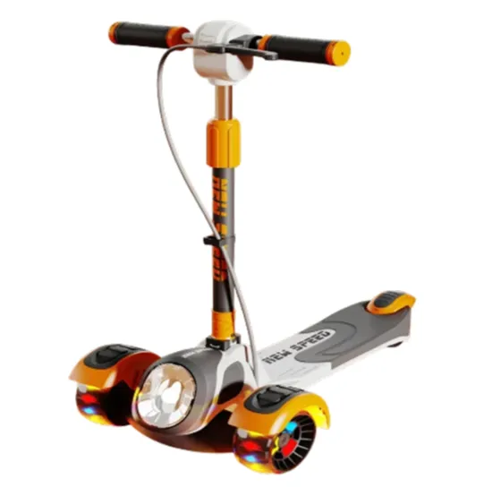 Trotinetă pentru copii cu 3 roți luminoase, far cu lumină, muzică, frână de mână, portocaliu, RTM Scooter (56756)