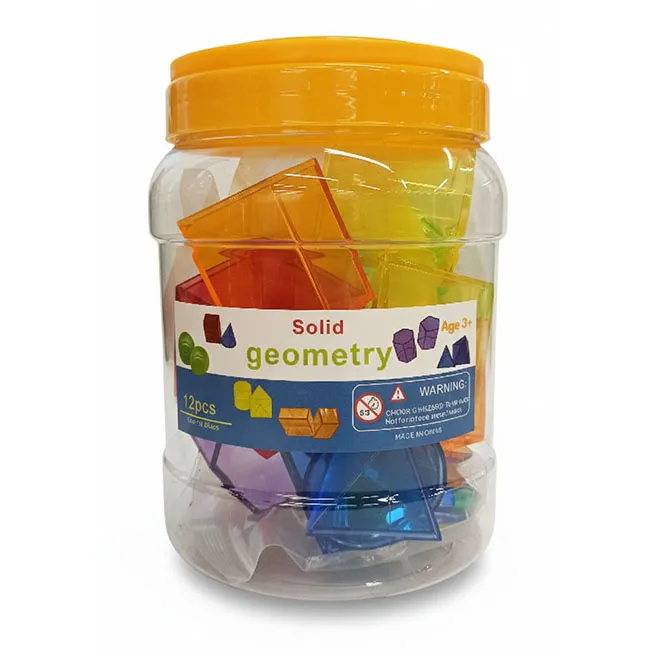 Un box cu 12 blocuri geometrice transparente, cod 1223D