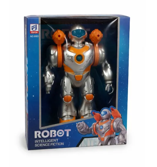 Robot electric cu rachete (lumină, sunet), portocaliu, cod 962204