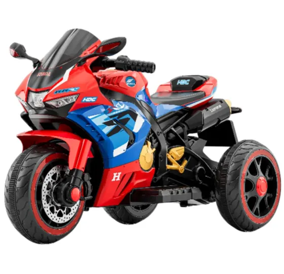 Motocicletă electrică pentru copii cu telecomandă, roșie-albastră (RT516)