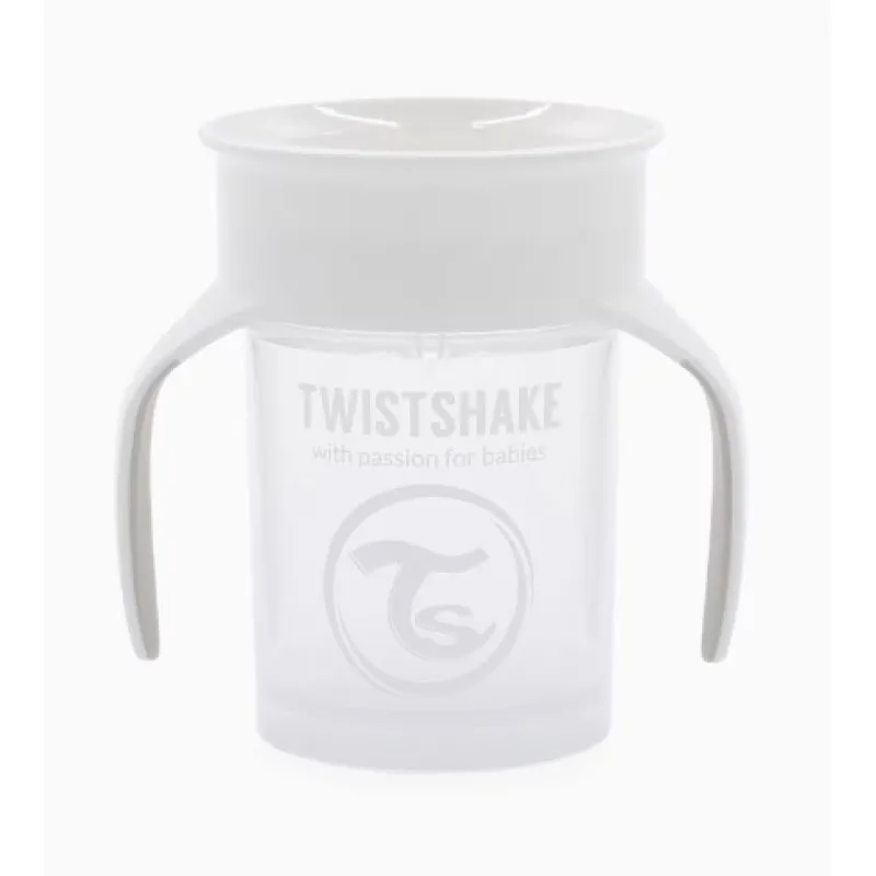 Cană anti-vărsare Twistshake cu mânere, 360 ml.6+ (78931) Albă
