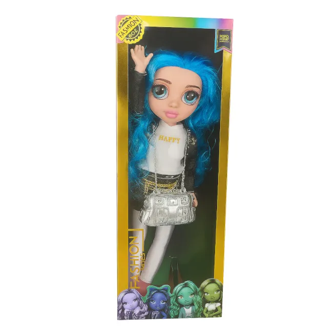 Păpușa cu păr albastru, cu lumină și sunet, cod 932066